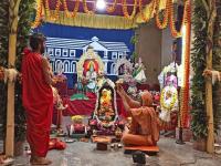 Sharadiya Navaratri 2020 Day 5 (21.10.2020) - SCM Shirali - H.H. Swamiji  performing Shodapachara Pooja on the occasion of Sharada Sthapana